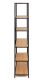 Fém állvány fa polcokkal 77 x 185 x 35 cm fekete