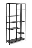 Fém állvány laminált polccal 80x165x30 cm fekete
