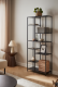 Fém állvány laminált polccal 80x165x30 cm fekete