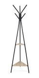 Fém fogas polccal 180 x 52 cm fekete