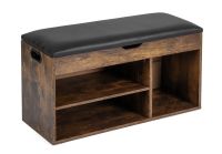 Cipőszekrény paddal fekete/barna 80 x 44 x 30 cm