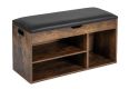 Cipőszekrény paddal fekete/barna 80 x 44 x 30 cm