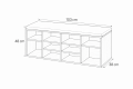 Cipőszekrény paddal natúr/szürke 103 x 48 x 30 cm