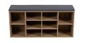 Cipőszekrény paddal natúr/szürke 103 x 48 x 30 cm