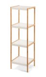 Bambusz polc 4 polccal fehér 110 x 33 x 34 cm