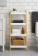 Bambusz polc 4 polccal fehér 85 x 39 x 29 cm