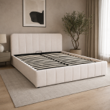 Kárpitozott ágy tárolóhellyel 170 x 89 x 214 cm bézs
