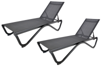 Alumínium napozóágyak ZWL-515 DUO 2 db fekete