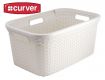 Ágyneműtartó kosár STYLE RATTAN 45L - krém CURVER