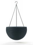 Kerti virágcserép HANGING SPHERE - antracit