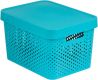 Műanyag tároló doboz INFINITY DOTS 17L Kék