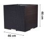 Rattan virágláda - barna, 46 x 46 x 46 cm