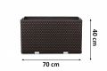Rattan virágláda - barna, 70 x 40 x 40 cm