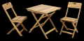 Bisztró fagarnitúra FILAX akác 1asztal + 2összecsukható szék