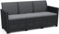 Allibert Kerti kanapé CLAIRE 3 SEATERS SOFA grafit